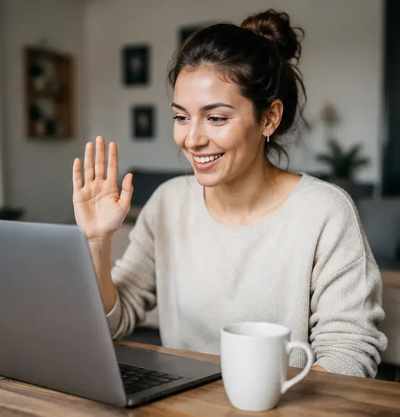 Woman on a video call