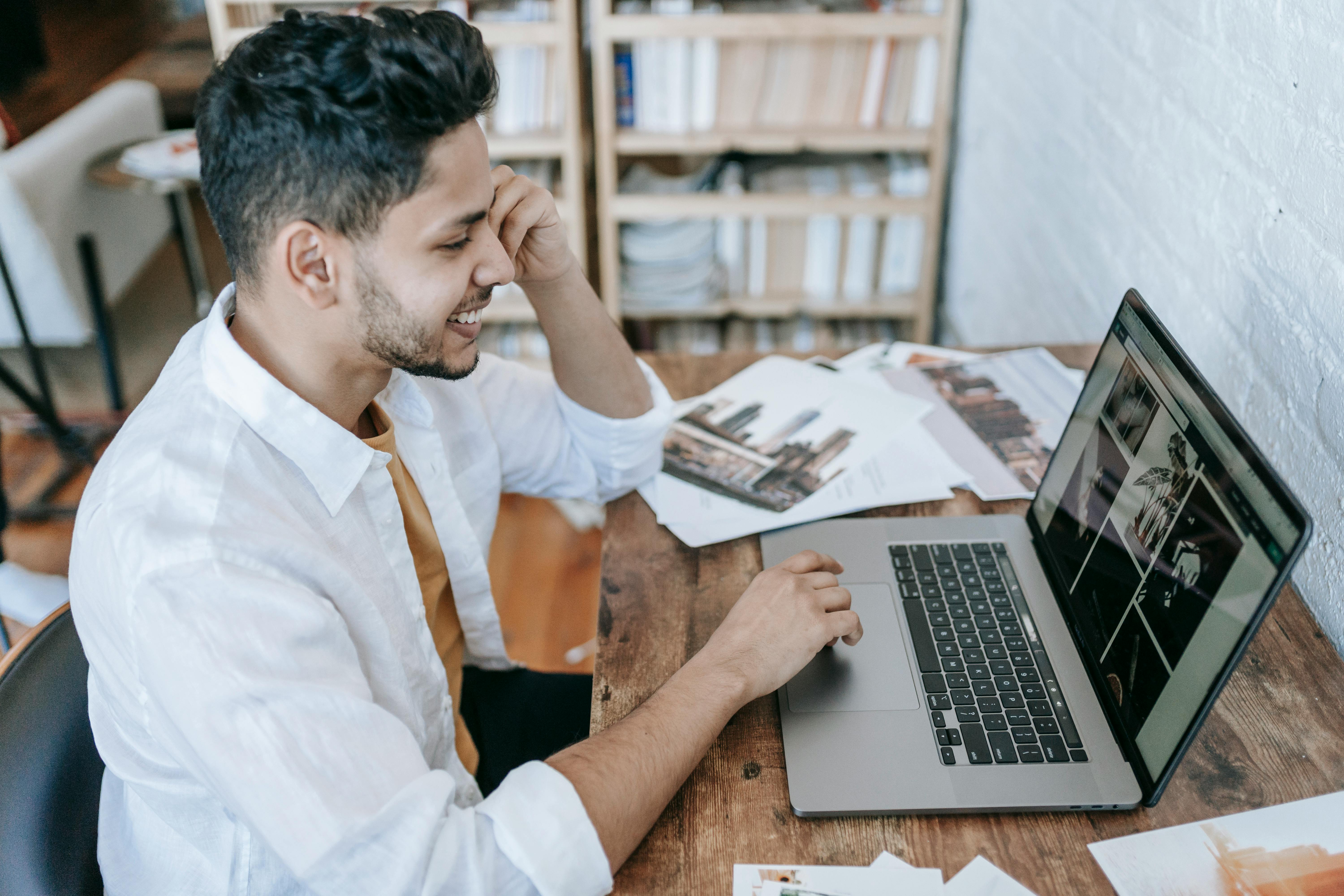 Person looking at a website on their computer
