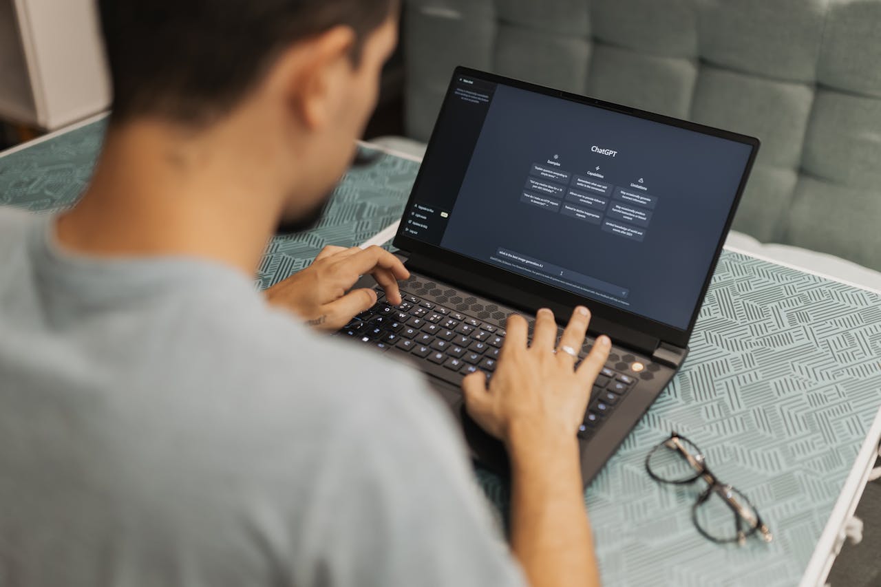 Person using AI to build a website